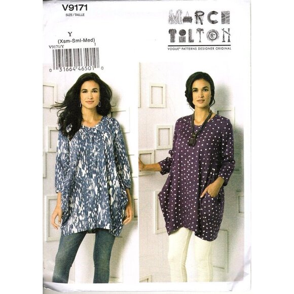 Vogue V9171 Misses Size XS to M Marcy Tilton Pullover Tunic Uncut Sewing Pattern - Picture 1 of 2